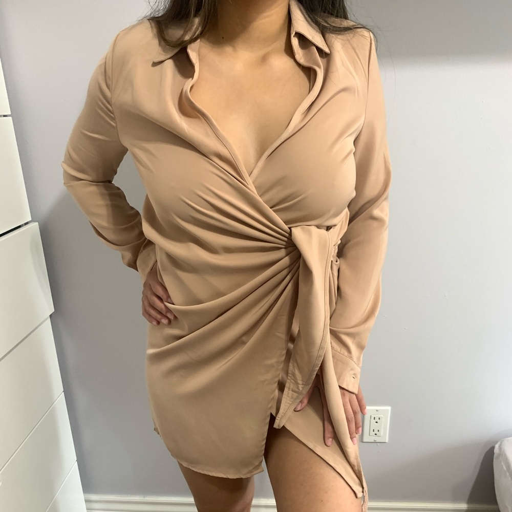 Nude blazer-like dress